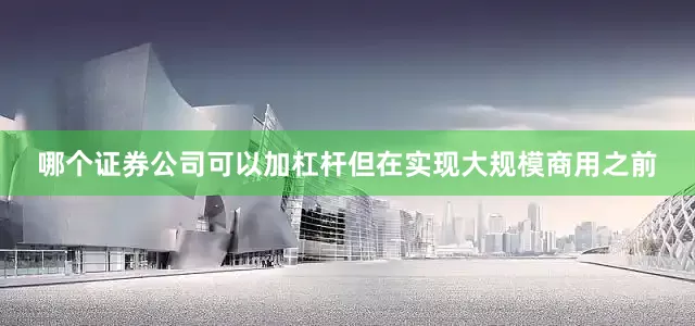 哪个证券公司可以加杠杆但在实现大规模商用之前