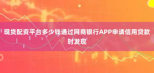 现货配资平台多少钱通过网商银行APP申请信用贷款时发现